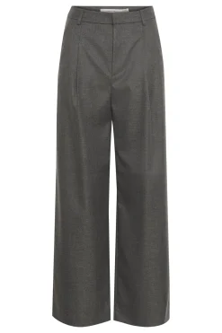 GZpaula melange MW wide pants Dark grey melange 10910494