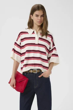 GZtaia ss polo pullover Egret/Cabernet/Poinsettia 10 10910933