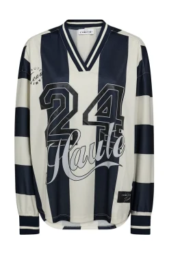 Haute 24 Stripe Blouse Navy/ Pearl HL10419