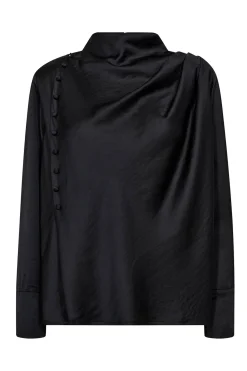 HelenCC Button Blouse 96Black 35985