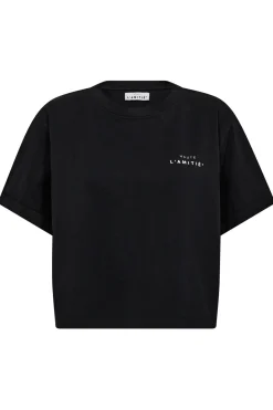HL Crew Neck Crop Tee Black HL10122