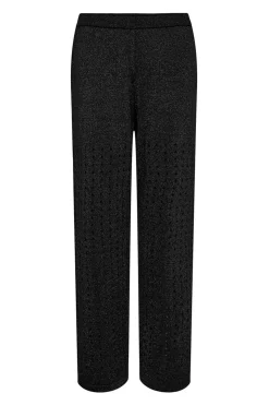 Hole Lurex Knit Tall Pant Black HL10430