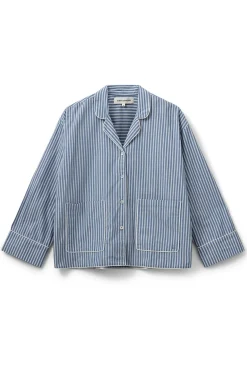 IMANASW SHIRT 5092 Blue striped SNOS586