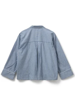 IMANASW SHIRT 5092 Blue striped SNOS586