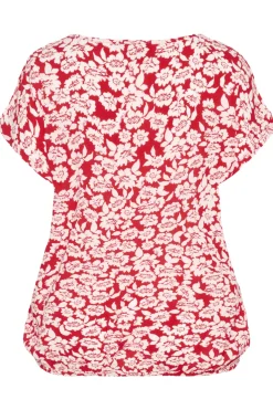 KAbeathe Stanley Blouse True Red/Chalk Flower Print 10508896