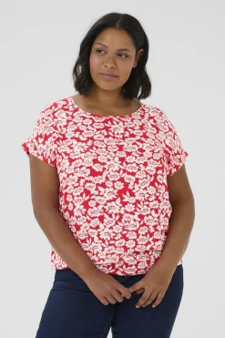KAbeathe Stanley Blouse True Red/Chalk Flower Print 10508896