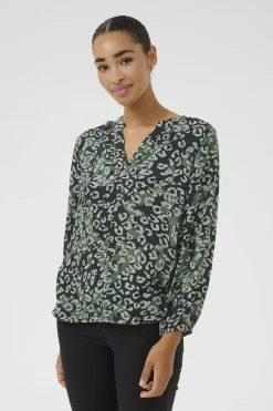 KAjanne Blouse Green leopard