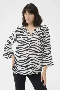 KAlea Blouse Chalk/Black Animal