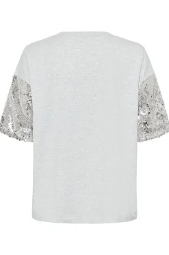 KAselvina TShirt Light Grey Melange 100126 10511406