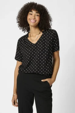 KAtina Printed Blouse Black/Chalk Dot 10509474