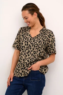 KAtina Printed Blouse Brown/Black Animal Print 10509474