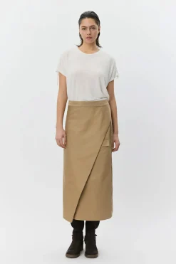 KATRINESW MIDI WRAP SKIRT 7012 Camel S261472