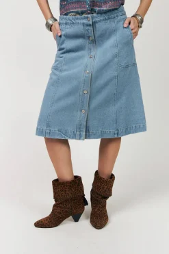 Kayll Short Skirt Washed Denim 261122044