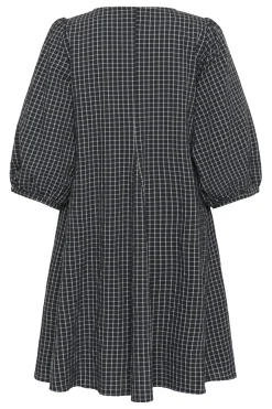 KBEllen Indie Dress Dark Grey Check 103042 10105851