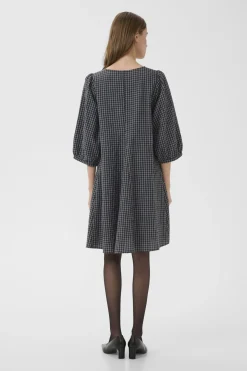 KBEllen Indie Dress Dark Grey Check 103042 10105851