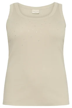 KCcarina Rhinestone Tank Top Feather Gray