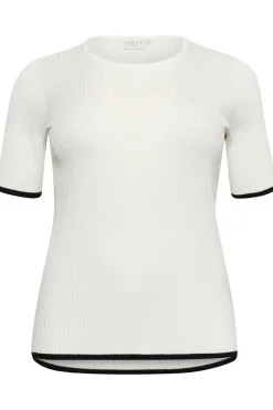 KClizzy rib contrast Pullover Chalk with Black contrast 10583381