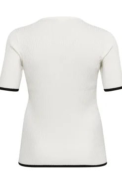 KClizzy rib contrast Pullover Chalk with Black contrast 10583381