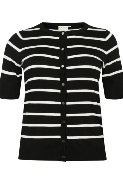 KClizzy Short SL Cardigan Black/Chalk Stripe