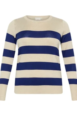 KClizzy Striped Knit Pullover Blue/Feather Gray Mel. Stripe 10582600