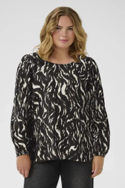 KCmilina Blouse Black/Brown Graphic Animal 10583607