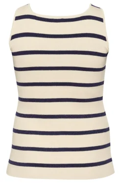 KCmorina Knit Top Silver white/ Blue stripe 10583253