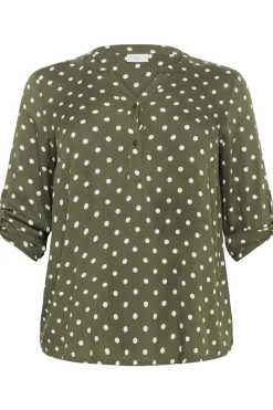 KCsida Dot Blouse Grape Leaf / Chalk Dot