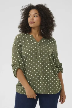 KCsida Dot Blouse Grape Leaf / Chalk Dot