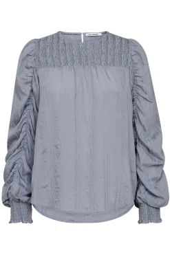 KesiCC Drape Sleeve Blouse 23Pale Blue 45023