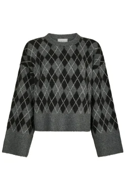 Kick Check Knit Blouse Antracit 165204