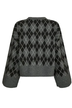 Kick Check Knit Blouse Antracit 165204