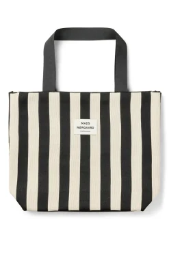 Knit Stripe Tote Bag Black 205183