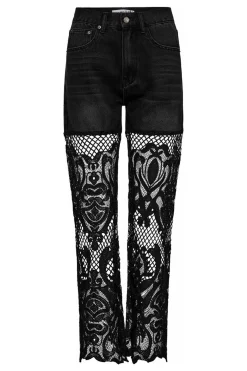 Lace Jeans Black HL10361