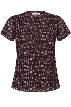L'AMITIÉ Mesh Logo Tee Amarone HL10127