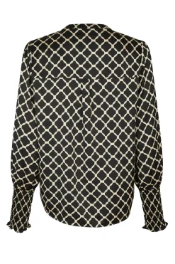 Landa Tile Print Blouse Black 166926