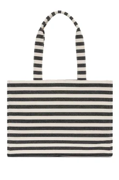 LARA TOTE Black/Nature Stripe A1311091