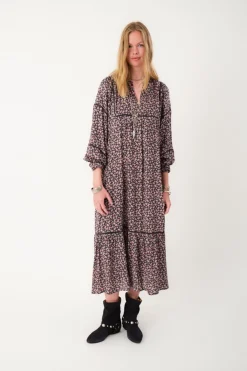 LatourLL Maxi Dress LS 18 Washed Black 254413011