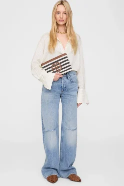 LILI POUCH Black/Nature Stripe A1311063