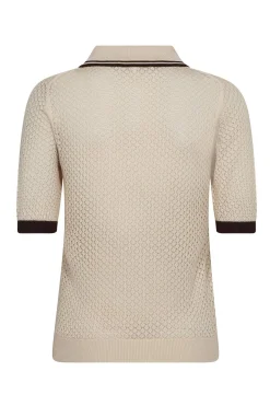 LueCC Pointelle Polo Knit 199Bone 42020