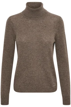 LukkaIW Rollneck Pullover Brown Melange 30108211