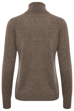 LukkaIW Rollneck Pullover Brown Melange 30108211