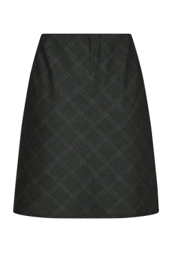 Lunna Check Short Skirt Antracit 168223