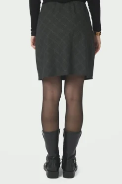 Lunna Check Short Skirt Antracit 168223