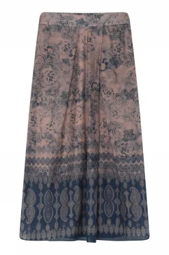 Mabell, midi+ pleated skirt 84797Navy/Rose 60553/7312