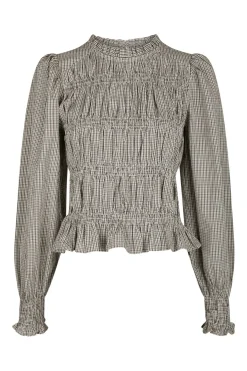 Marcia Check Blouse Dusty Brown 166893