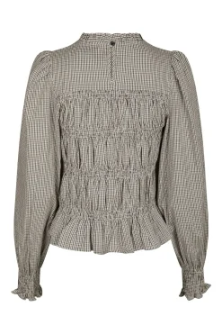 Marcia Check Blouse Dusty Brown 166893