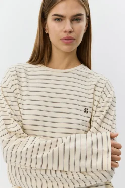 MASYSW LONGSLEEVE BOXY TSHIR 0140 Off White Striped S261480