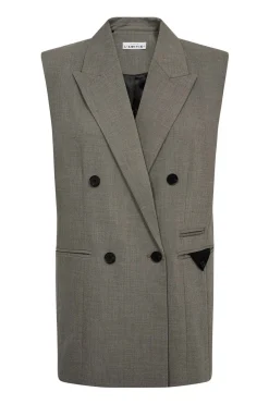 Nicole Triangle Tailor Vest Beige Melangé HL10449