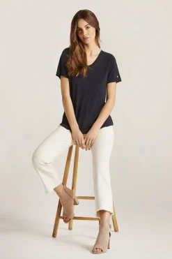 Nina tshirt Vneck Navy 14919