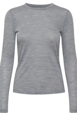 NiniaGZ ls wool roundneck NOOS Grey M‚lange 10906718